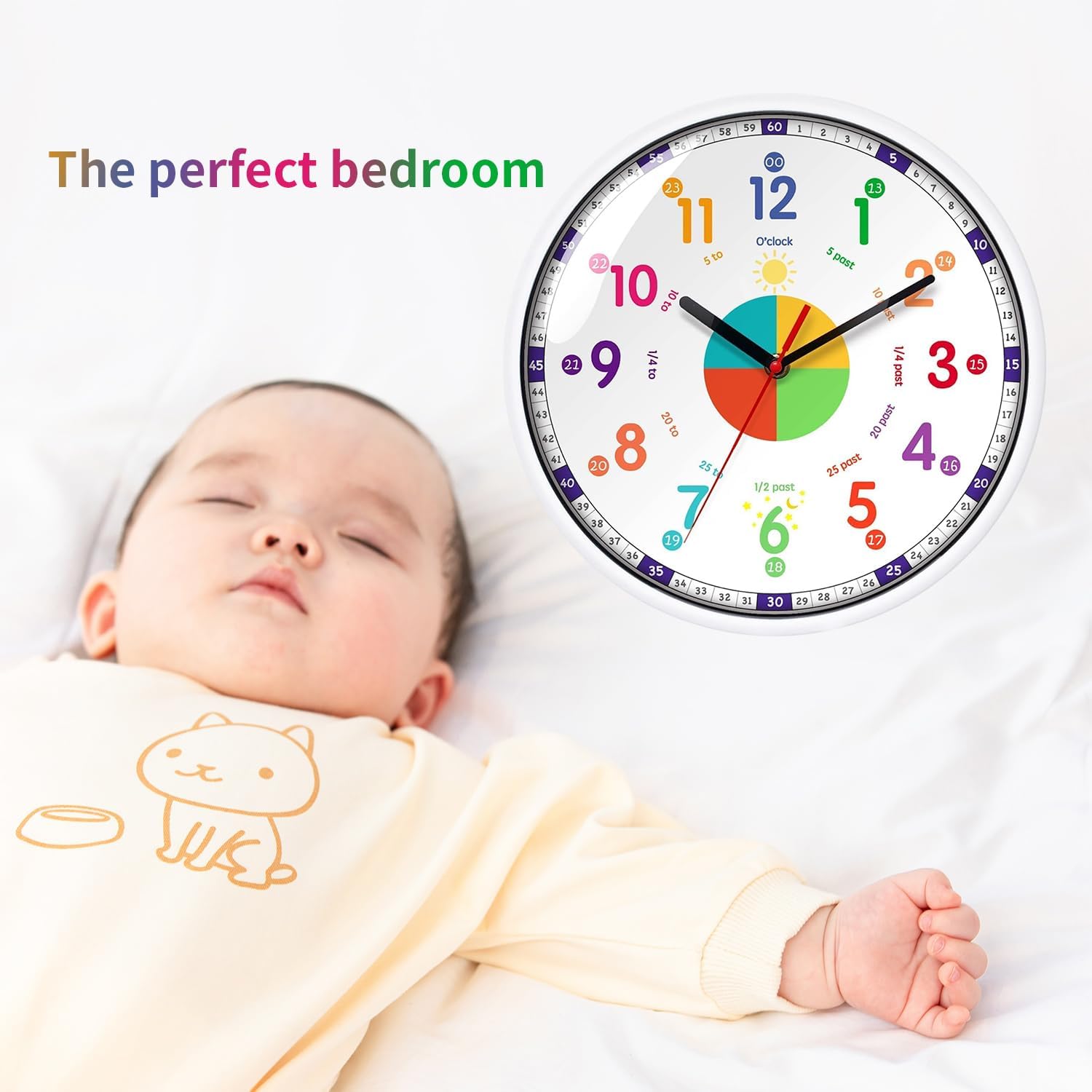 Thumbnail 4 de Kids wall clock 12 inch non ticking
