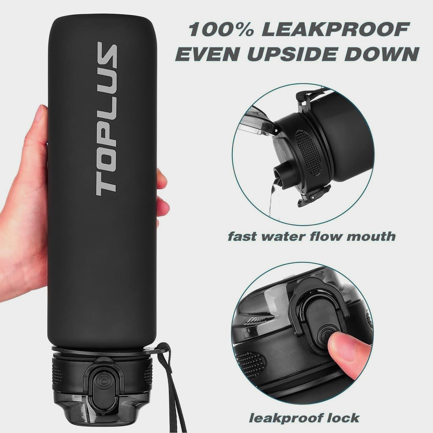 Detalle de TOPLUS 1L BPA-Free Tritan Sports Water Bottle