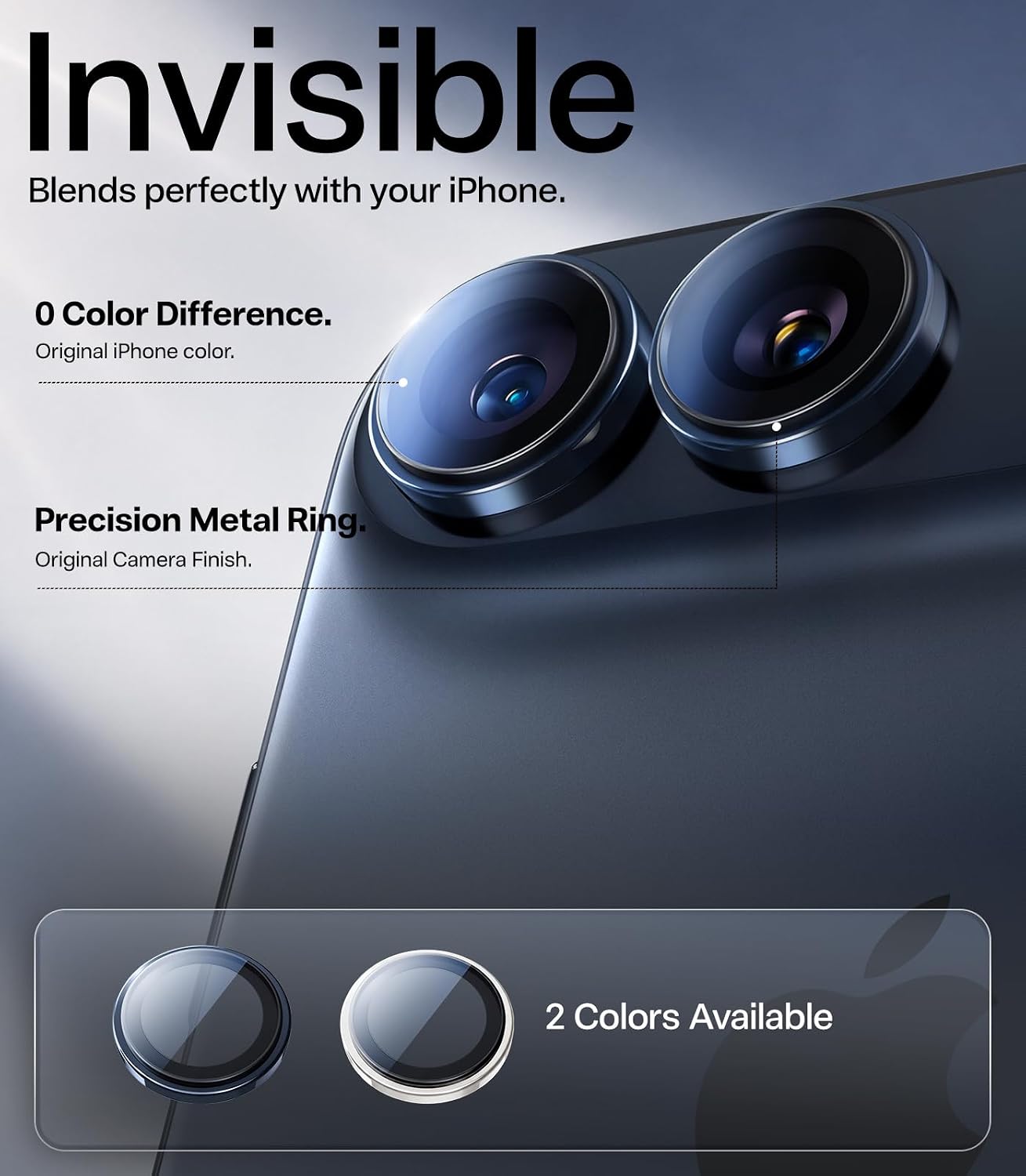 Detalle 1 de TORRAS iPhone Duo Camera Lens Protector, Night Sky, 9H+ Aerospace Glass