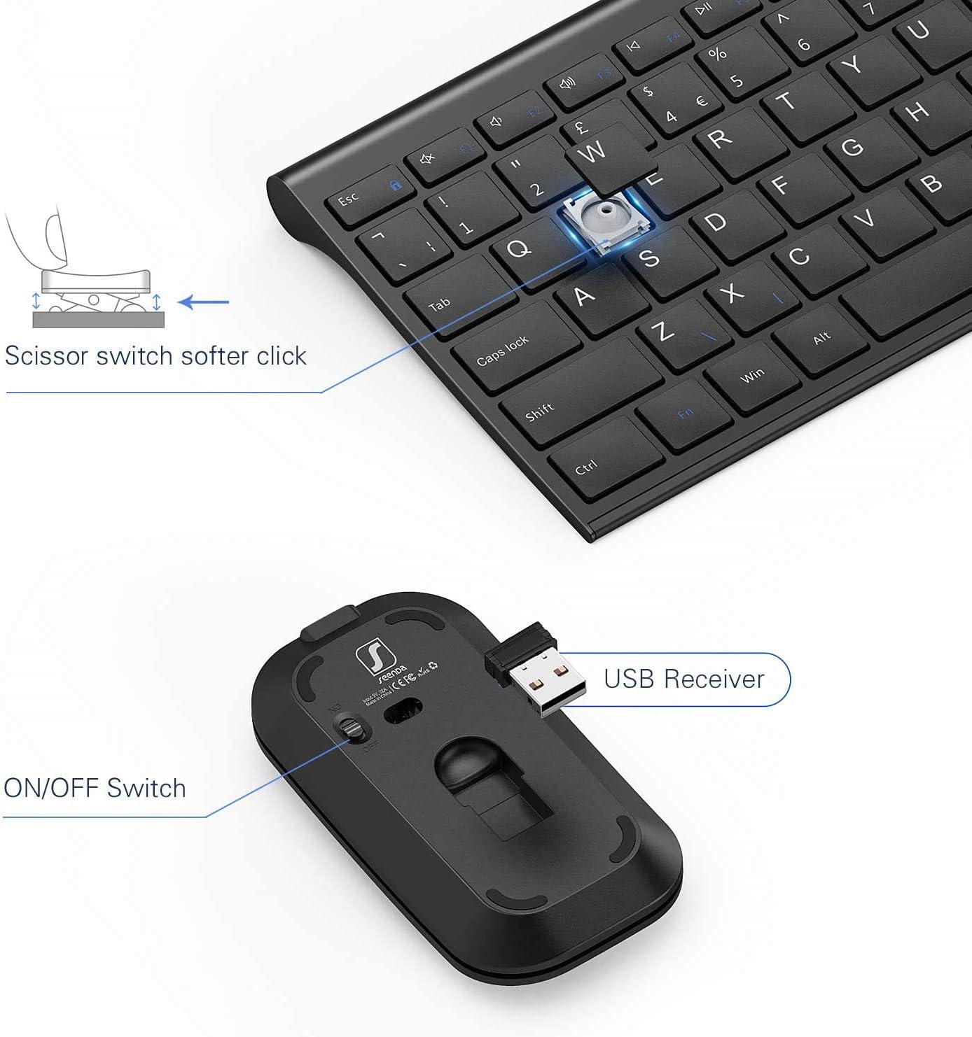 Thumbnail 6 de seenda WGJP-031 compact wireless keyboard combo