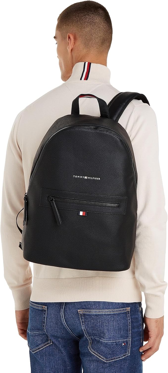 Detalle 2 de Tommy Hilfiger Herren Rucksack Essential PU Backpack – ideal als Handgepäck mit Laptopfach