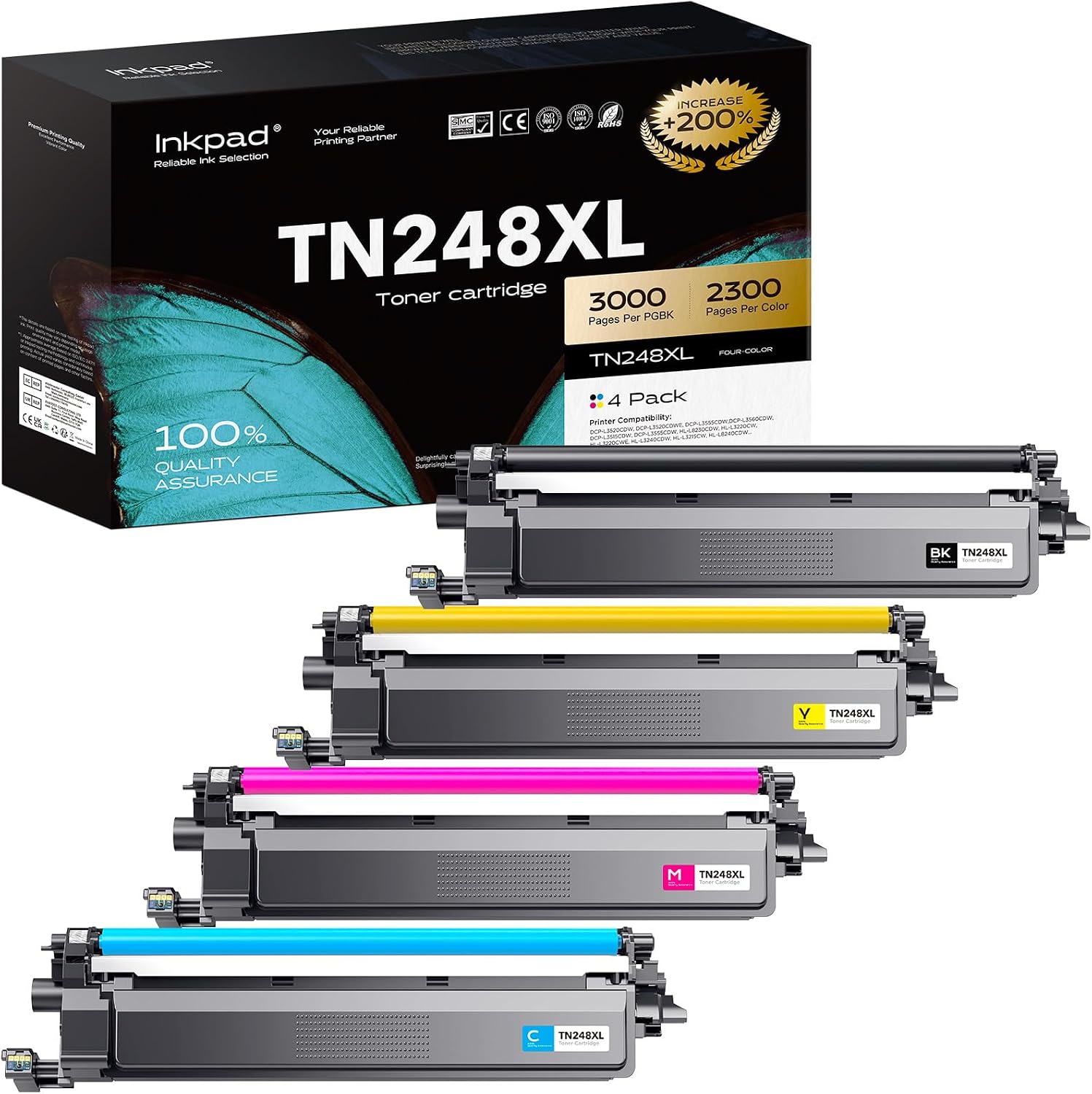 Detalle de iNKPAD TN248XL toner compatibile 4 pack