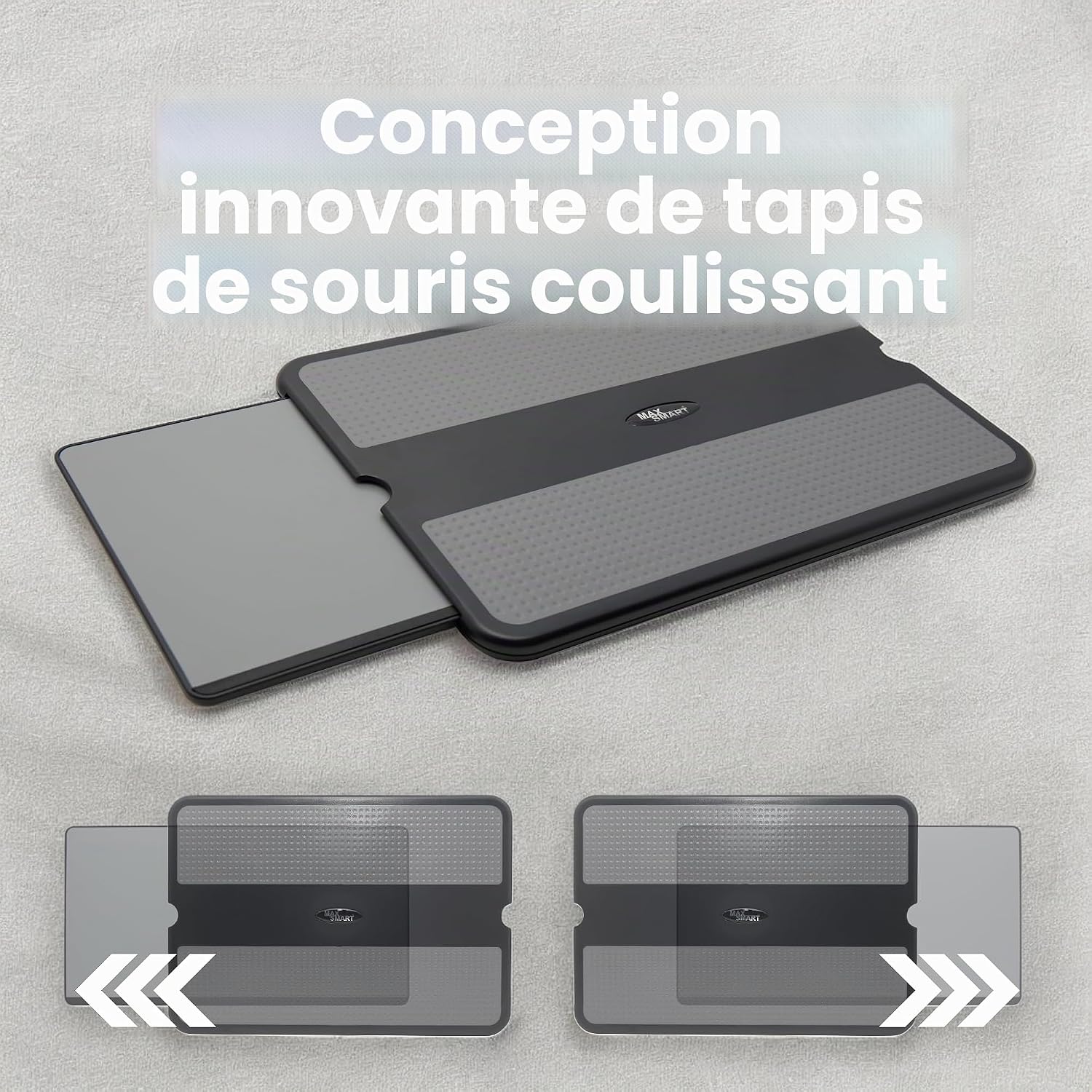 Detalle de Max Smart Tapis Portable pour Ordinateur Portable avec Plateau de Souris Rétractable et Bouclier Thermique