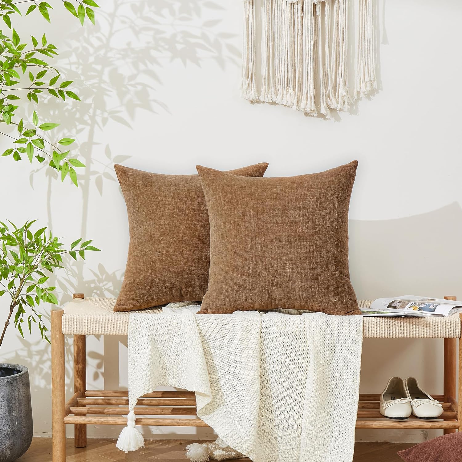 Thumbnail 3 de GAWAMAY 20x20 Decorative Chenille Throw Pillow Covers Set of 2