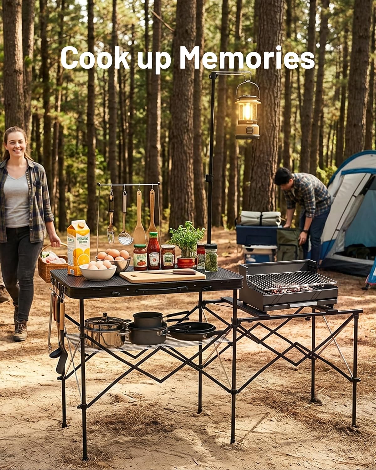 Detalle 1 de Timber Ridge Folding Camp Kitchen Table 56.3-Inch