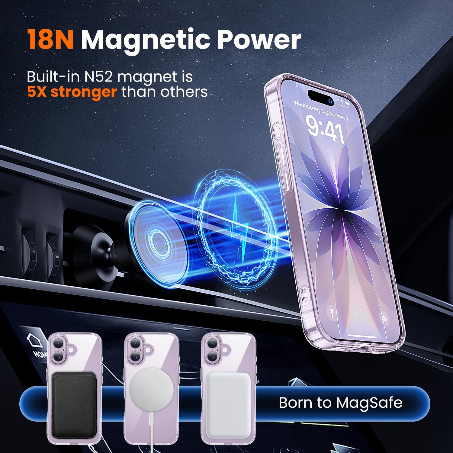 Thumbnail 3 de toushion 3-in-1 iPhone 17 Clear Case Kit with MagSafe + 9H Tempered Glass Screen Protector + Camera Lens Protector (6.3-inch)