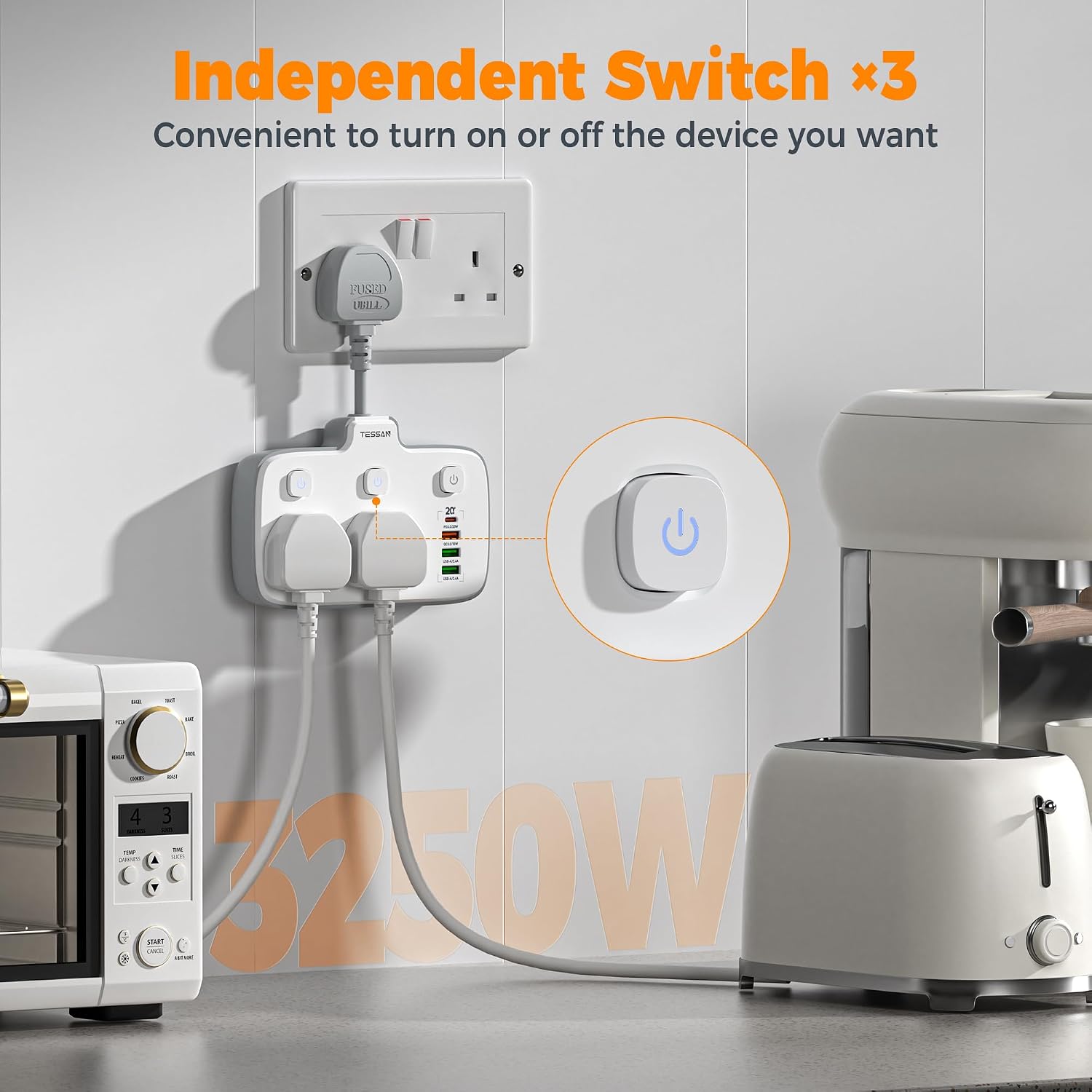 Thumbnail 5 de TESSAN Double Plug Adapter 20W PD
