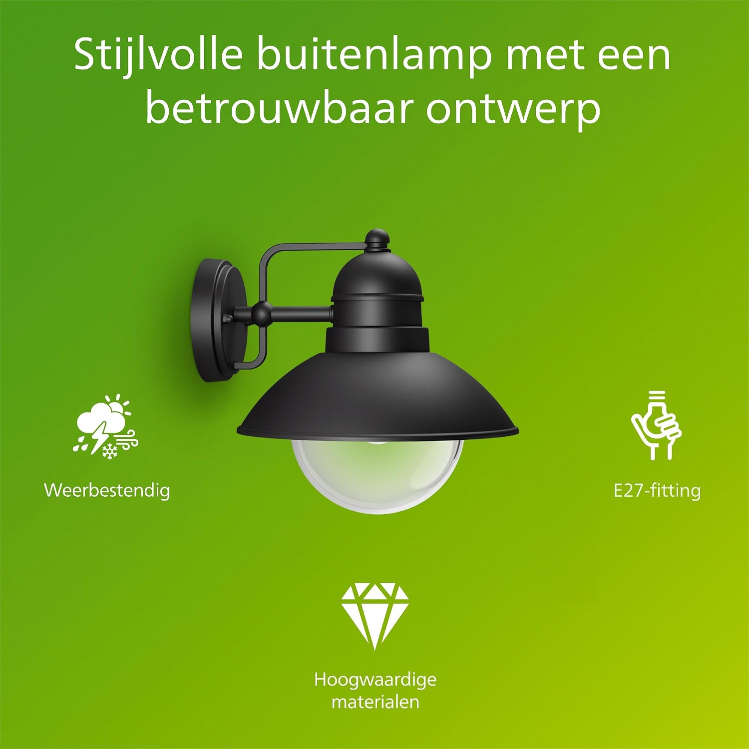 Thumbnail 2 de Philips Hoverfly buitenwandlamp, zwart aluminium, E27 en IP44