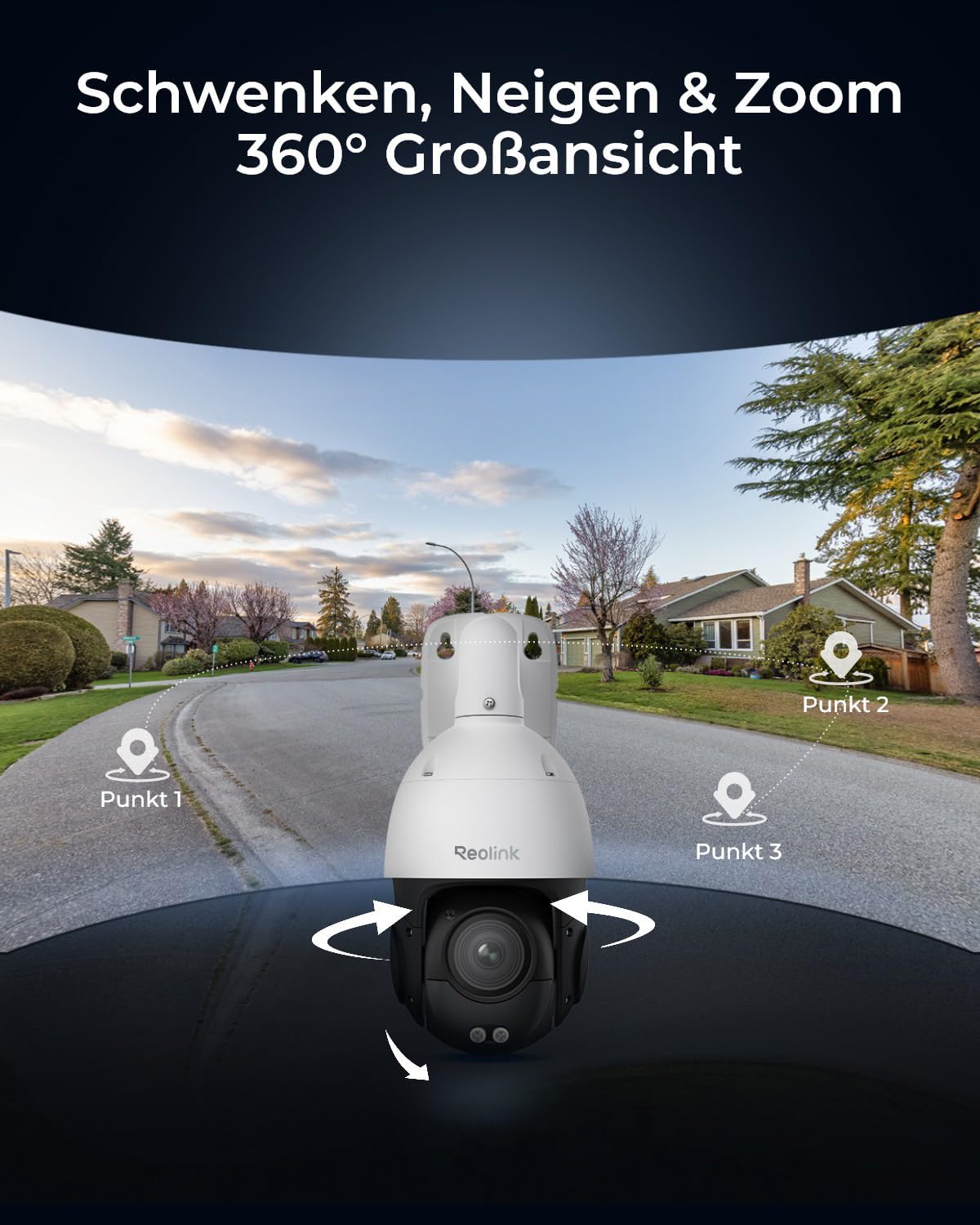 Detalle de Reolink Smart RLC-823S2 PTZ-Dome-Kamera (4K/8MP) mit 16X 3D-Zoom, Color-Nachtsicht und 2-Wege-Audio