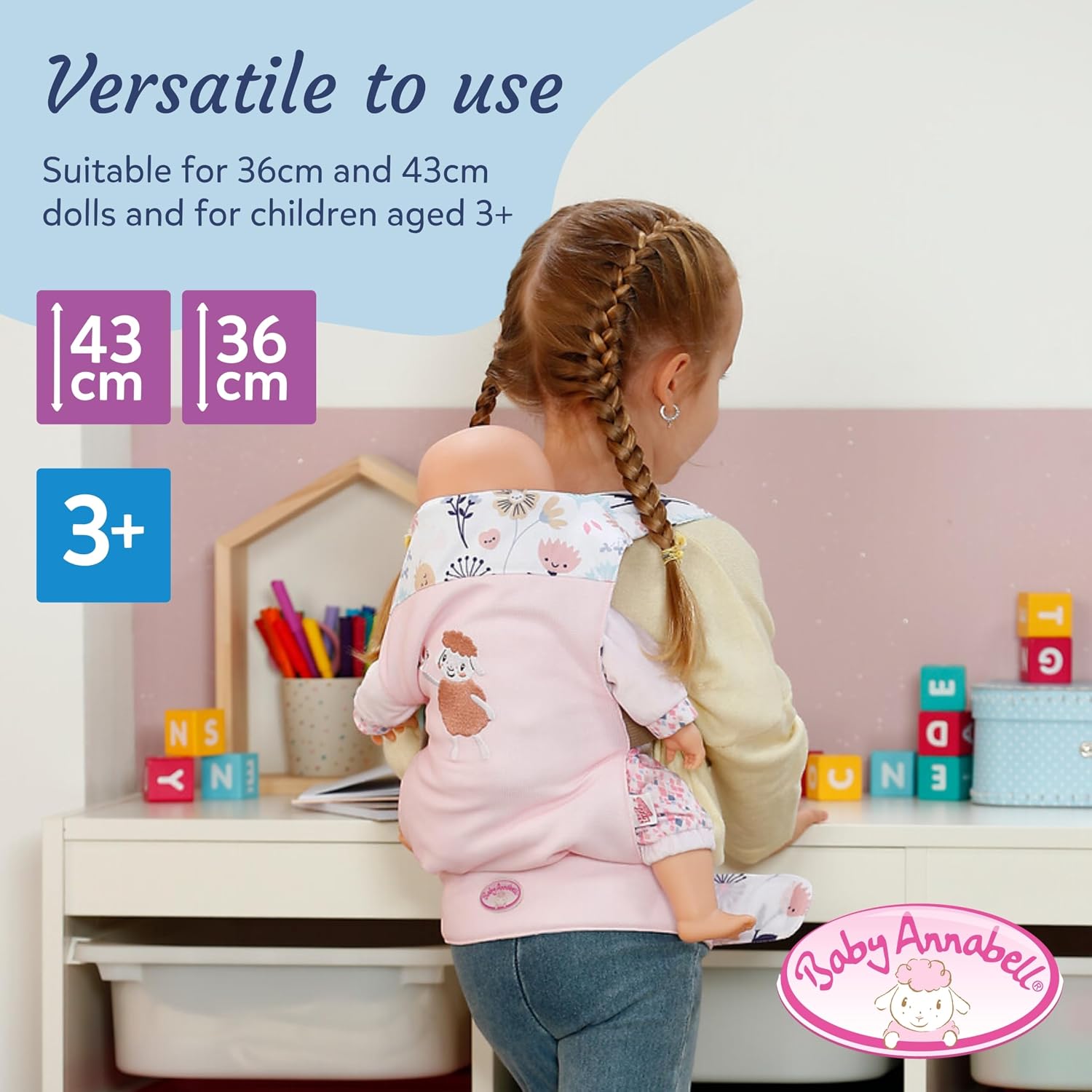 Detalle de Baby Annabell Baby Doll Carrier with adjustable padded straps (front & back wear)