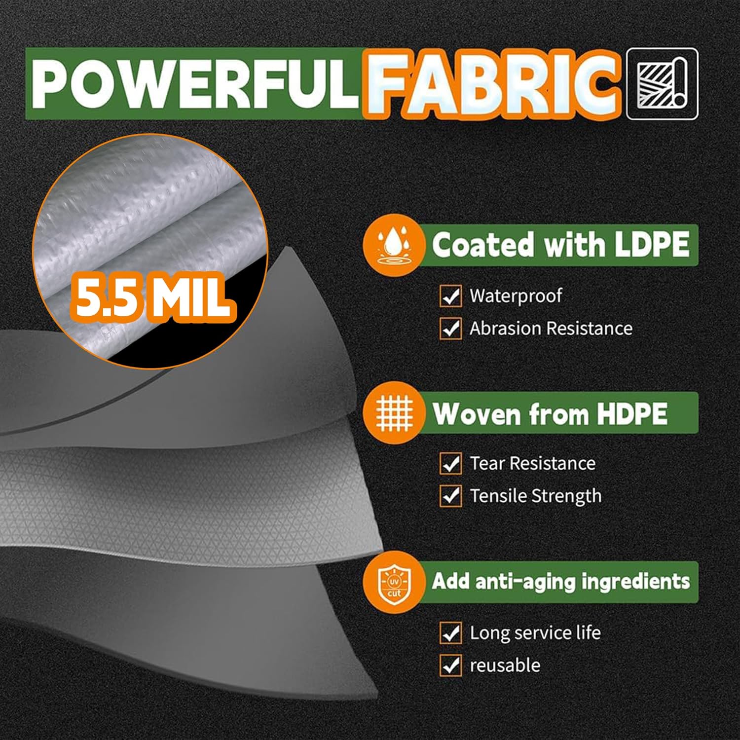 Detalle de RAINDEWAY Tarps 8x10 ft 5 Pack 5.5 Mil