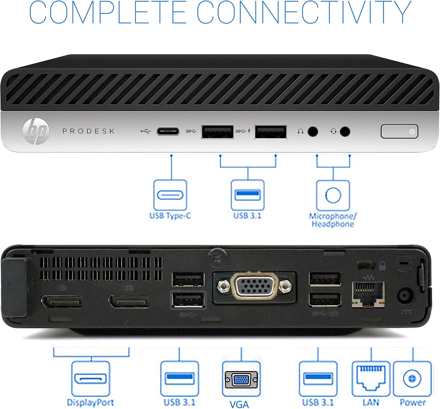 Detalle 1 de HP Mini Desktop PC, 256GB SSD