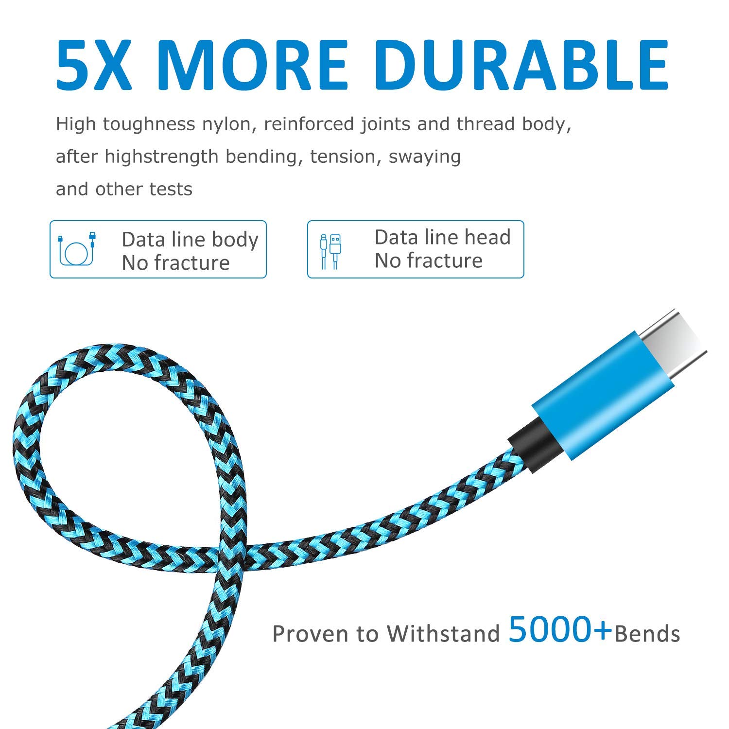 Detalle 2 de AWINBOW USB C Cable 2 m — 5 pack