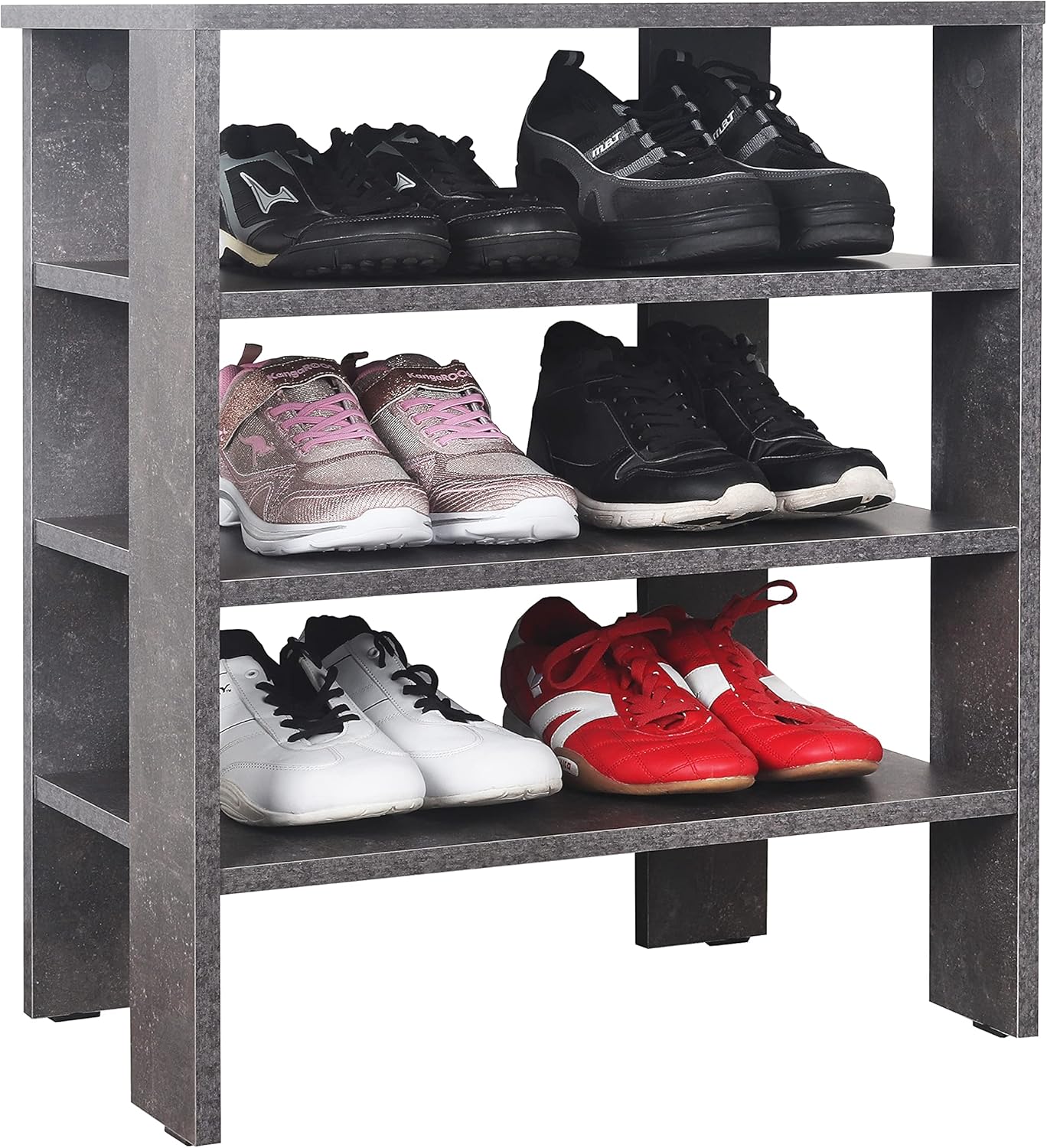 Thumbnail 6 de RICOO Meuble Chaussure Entree WM039-EG Range Chaussures Chêne Marron – Étagère / Porte-chaussures 4 niveaux