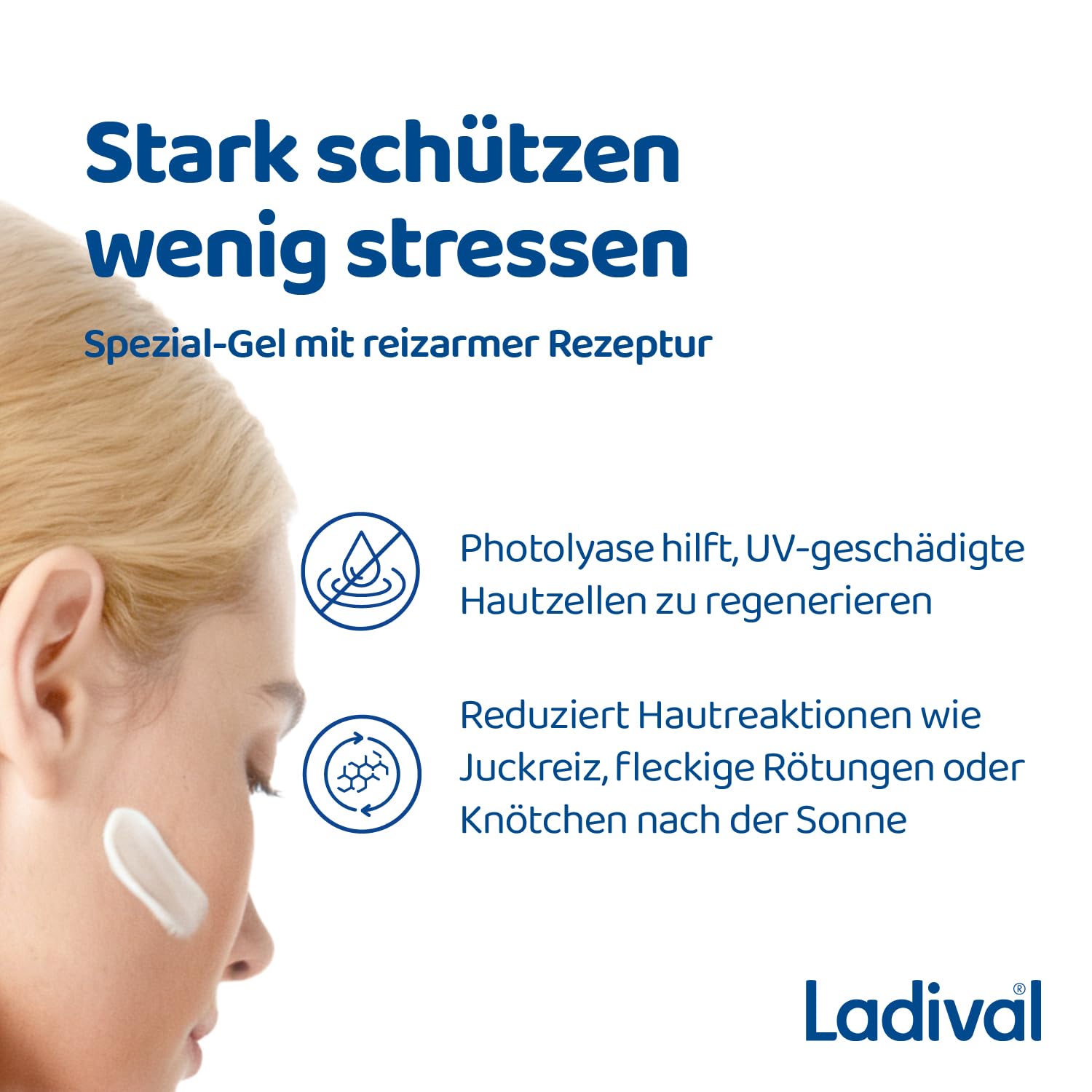 Detalle 2 de Ladival Sonnenschutz Gel Gesicht LSF 30 – Sonnencreme für allergische Haut, Sonnenallergie & Mallorca-Akne, wasserfest (50 ml)