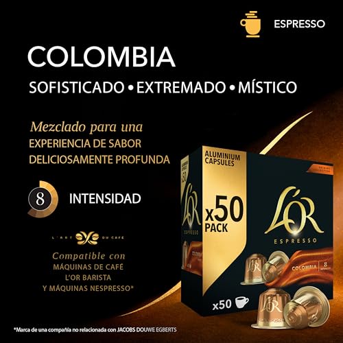 Detalle de L'OR Espresso Café Colombia | 50 Cápsulas: espresso intenso con notas cítricas