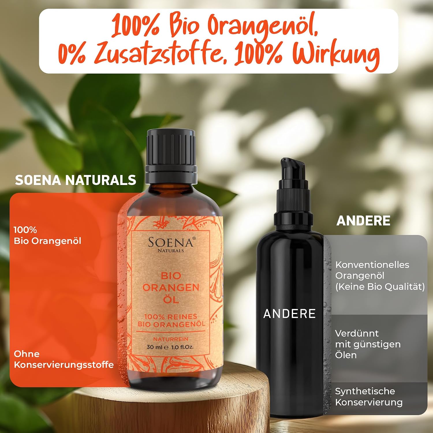 Detalle de BIO Orangenöl 100% naturrein (BIO-zertifiziert) – kaltgepresst aus Bio-Orangen zum Verzehr