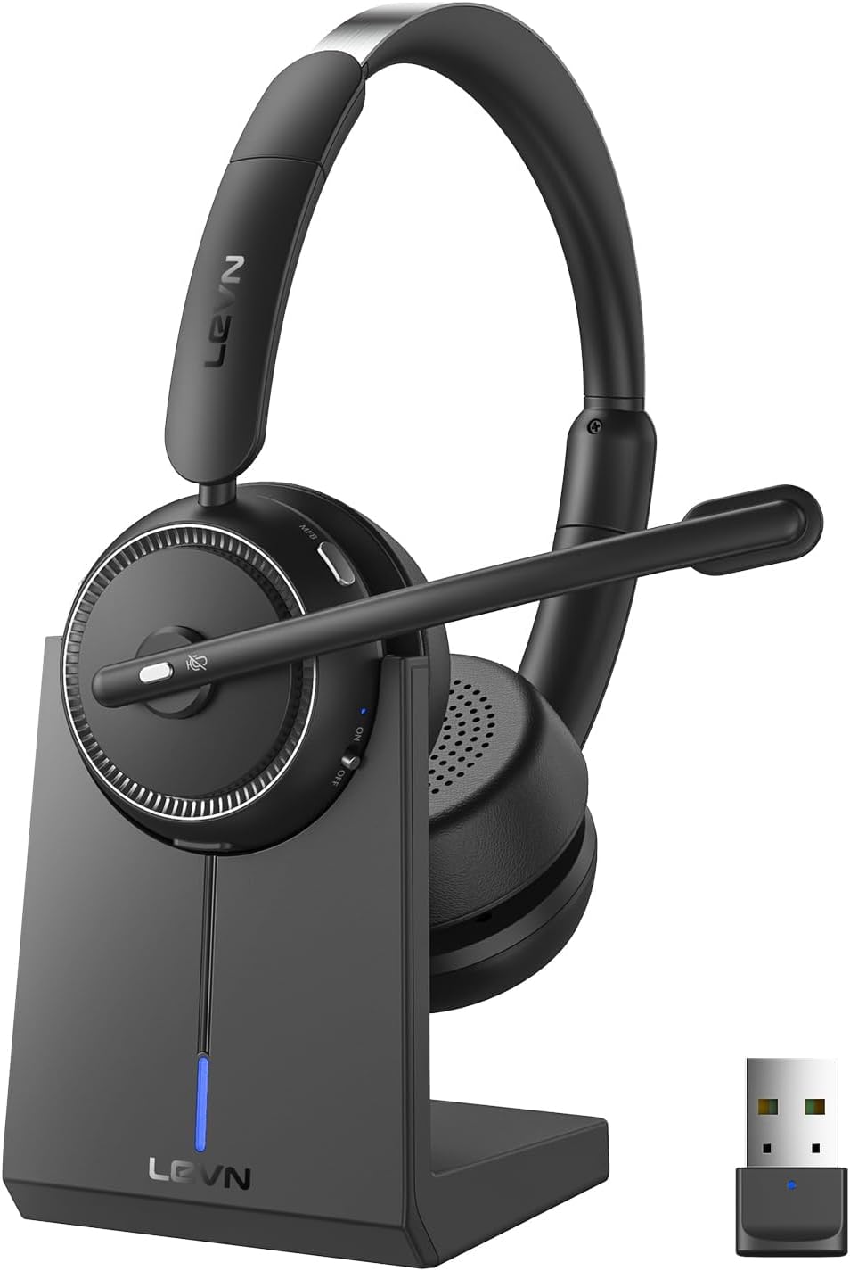 Detalle de LEVN Wireless Headset with Mic, 65-Hour Battery Life