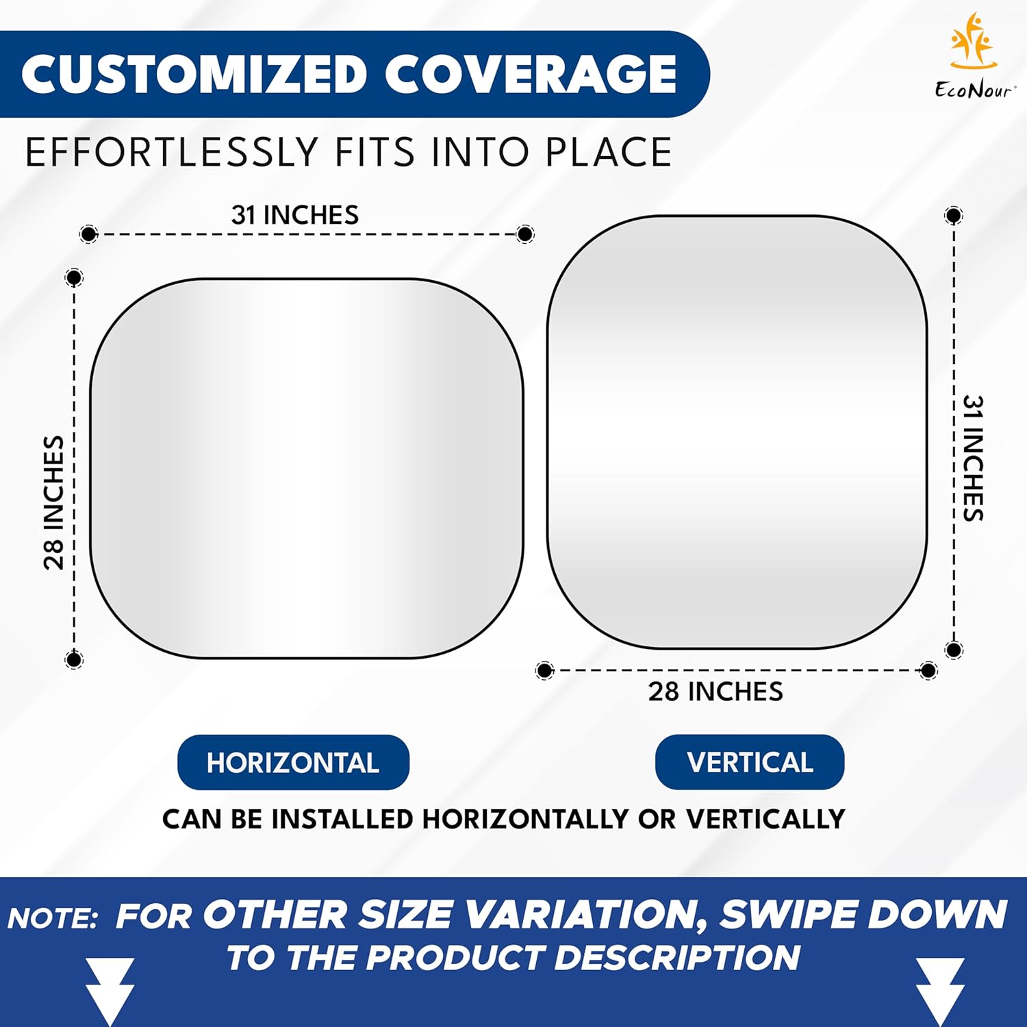 Thumbnail 5 de EcoNour 2 Piece Foldable Car Windshield Sun Shade