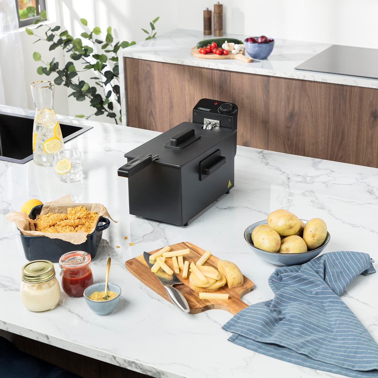 Detalle 2 de Princess Friteuse 182727 – 4 portions, 3 L, 2000 W, Acier inoxydable noir