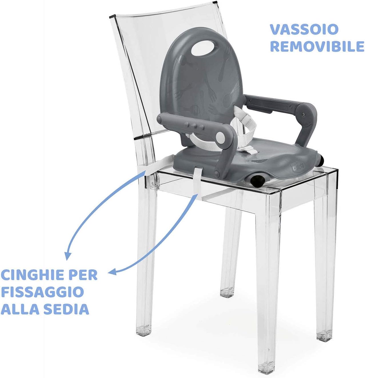 Detalle 2 de Chicco Pocket Snack Rialzo Sedia per Bambini 6 Mesi-3 Anni | Seggiolino Pappa da Tavolo Compatto