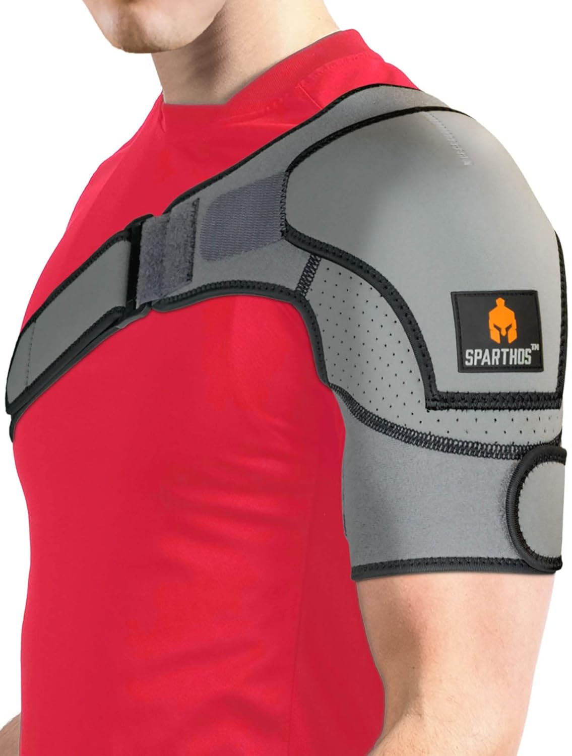 Detalle de Sparthos Shoulder Brace - Adjustable Support Sleeve for Rotator Cuff & Shoulder Stability