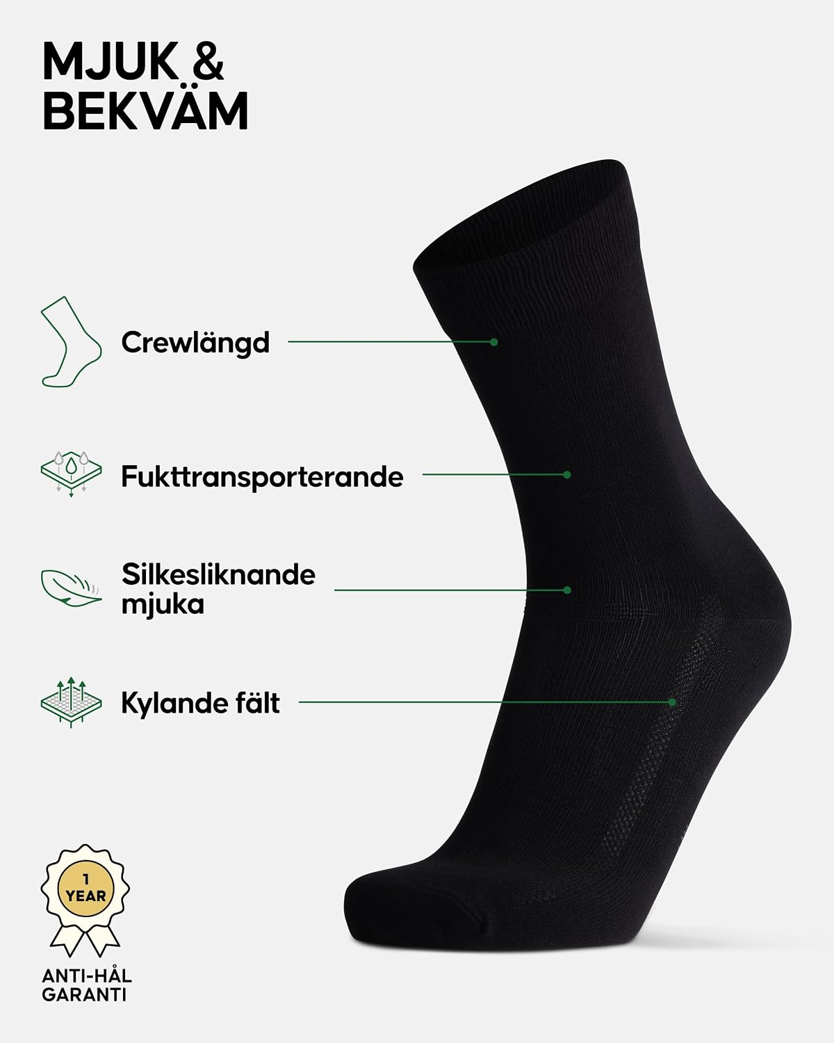 Detalle 2 de DANISH ENDURANCE bambustrumpor i 6-pack med ventilationsfält