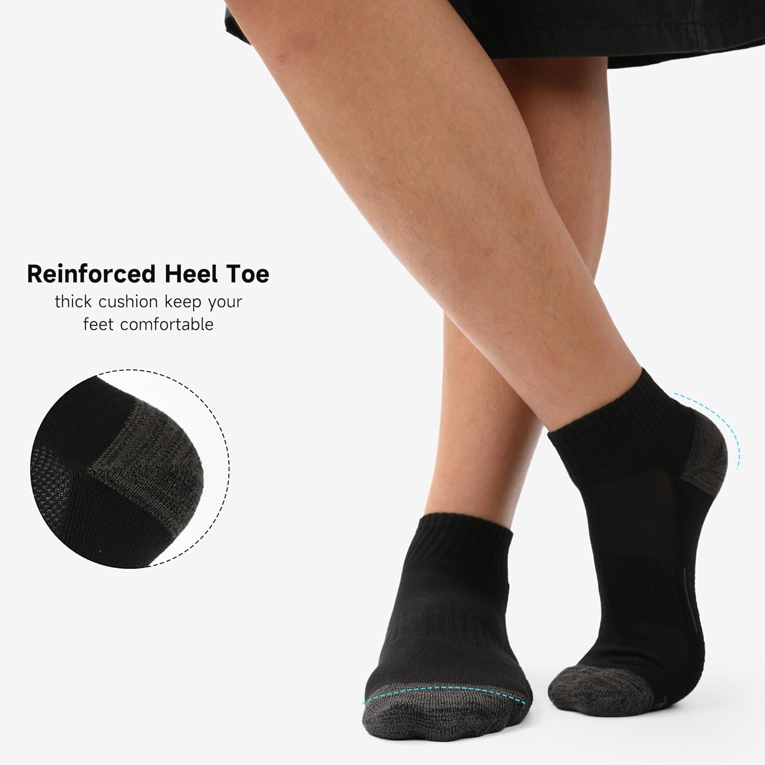 Thumbnail 3 de BAMBOO COOL Men’s Bamboo Cool Ankle Socks (Low Cut, Cushioned, Moisture Wicking) — 6-Pack