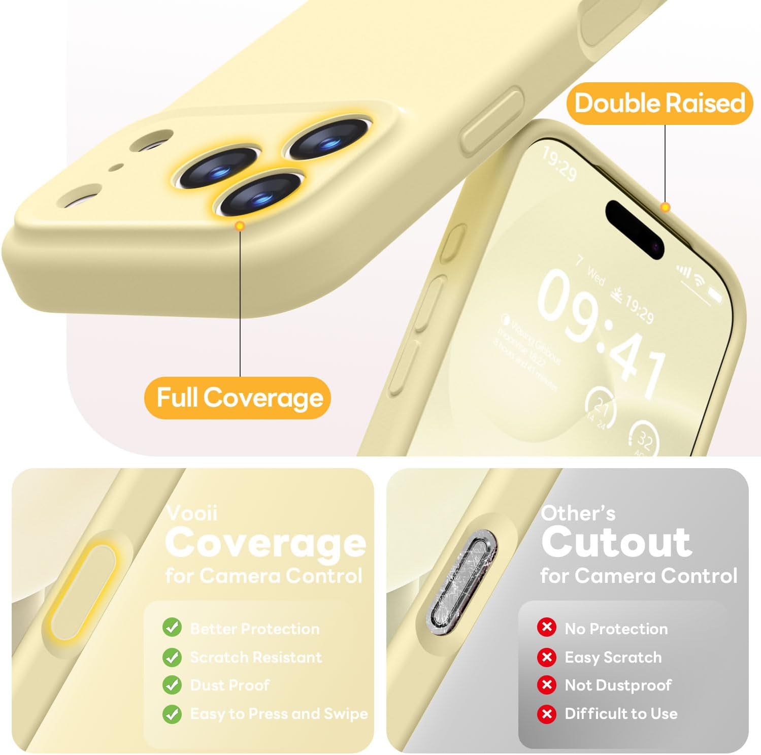 Detalle de Vooii Magnetic for iPhone 17 Pro Max Case (MagSafe Compatible) in Creamy Yellow