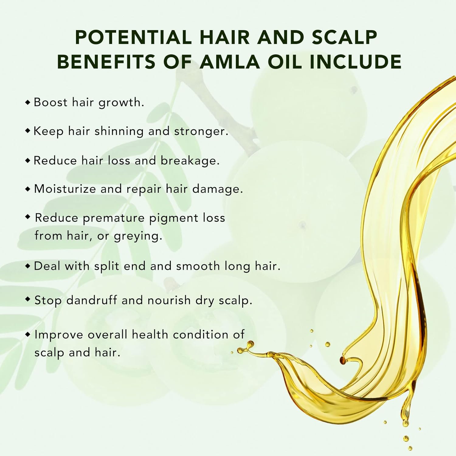 Detalle de Amla Oil 60ML – Huile d'Amla pour cheveux fortifiés et vitalité, lutte contre la perte et grisaille