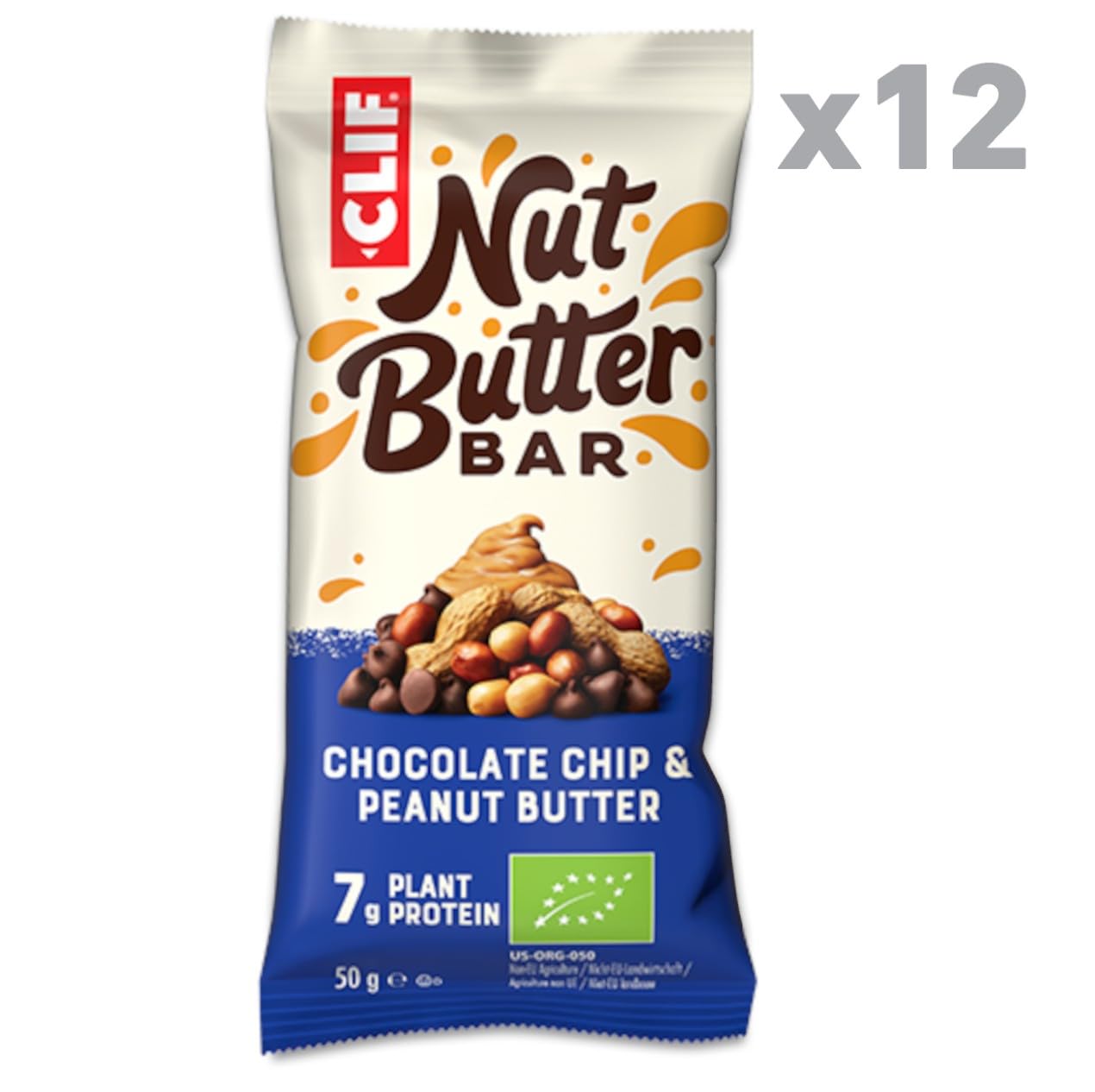 Detalle 2 de CLIF Nut Butter Bar | Snackriegel mit pflanzlichem Protein (7 g) – Chocolate Chip Peanut Butter, 12 x 50 g