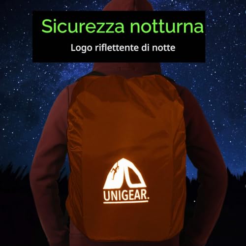Detalle 2 de Unigear Coprizaino Antipioggia 10–90 L – Protezione affidabile per zaini in viaggio, trekking e ciclismo