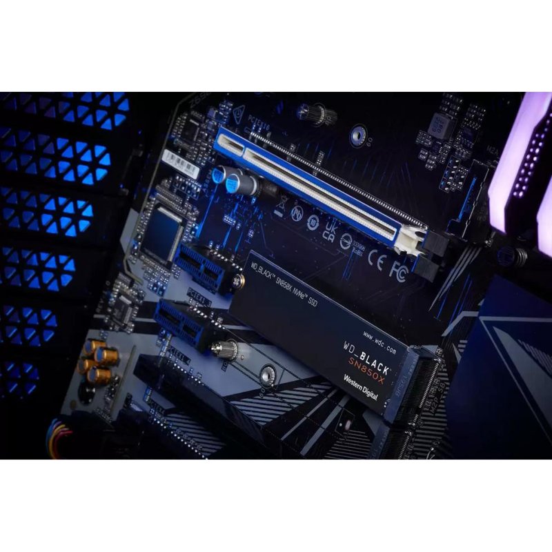 Detalle de WD_BLACK SN850X 1TB: SSD M.2 NVMe de alto rendimiento para gaming sin disipador