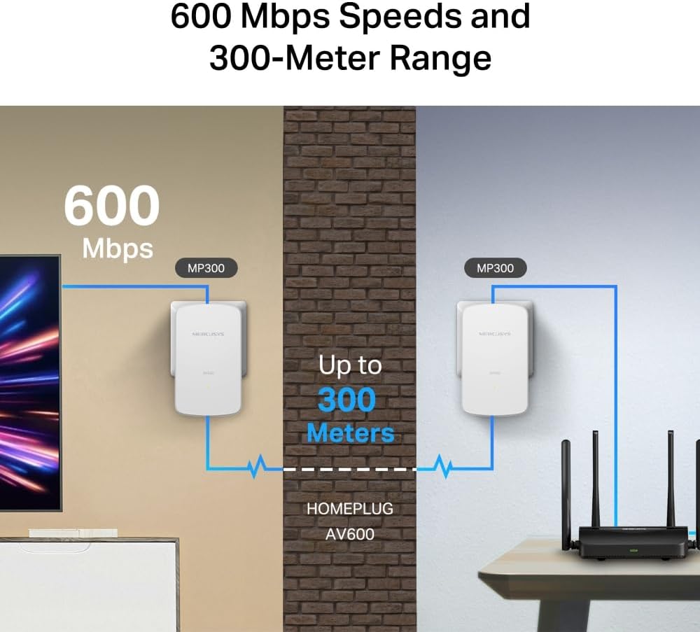 Thumbnail 4 de Mercusys MP300 KIT CPL AV600 600 Mbps