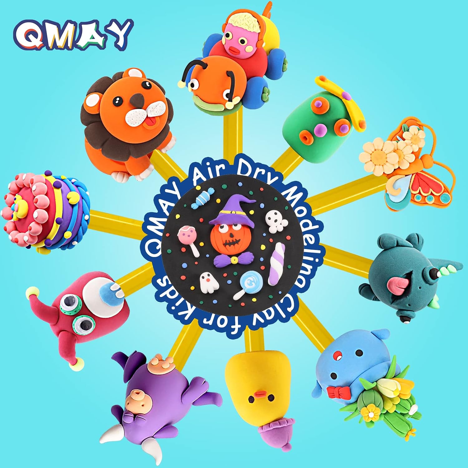 Detalle de QMAY Air Dry Clay: 36 Colours Ultra Light Magic Clay for Kids