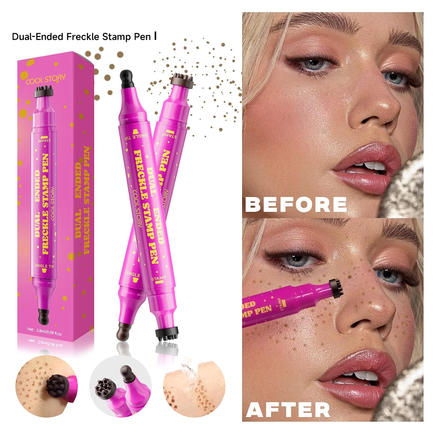 Detalle 2 de Beauty Glazed 02 Mousy Brown Dual-Ended Freckle Stamp Pen with Precision Tip