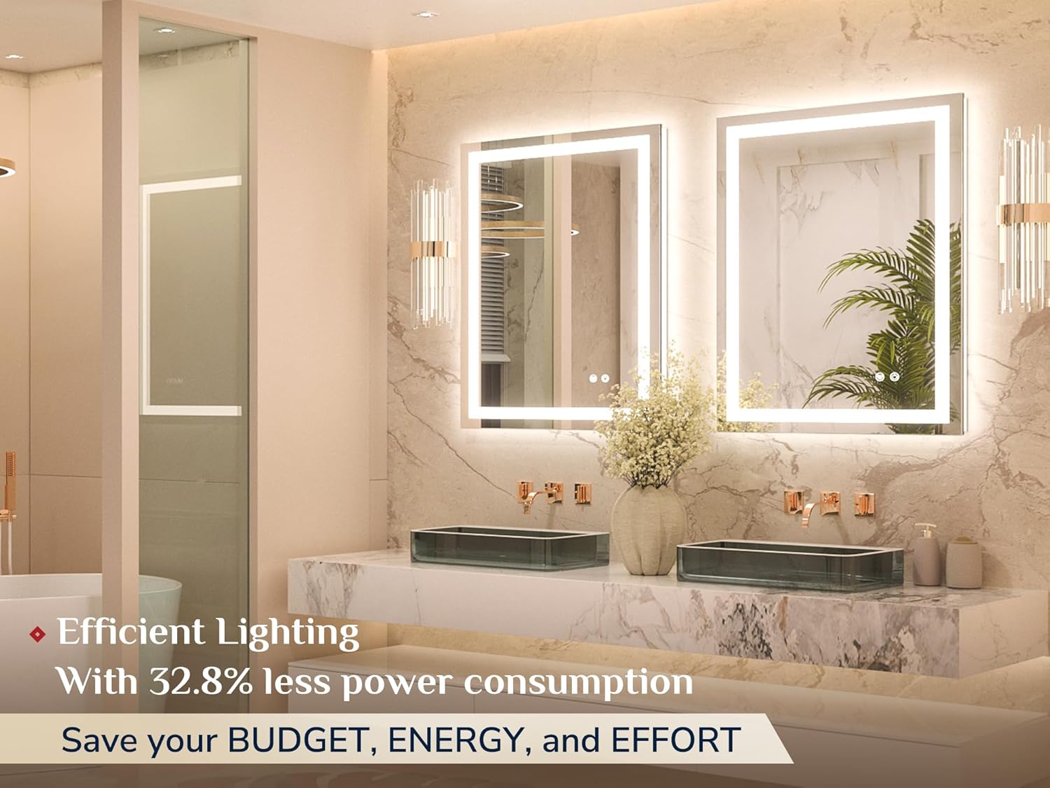 Detalle de Keonjinn LED Bathroom Mirror 24x32