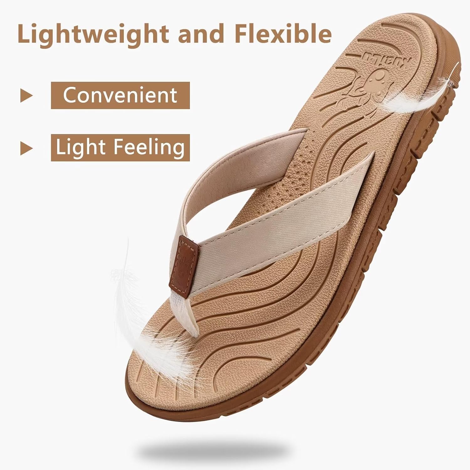 Detalle de KuaiLu Women’s Casual Flip Flops with Cushion Padding and Textured Anti-Slip Sole