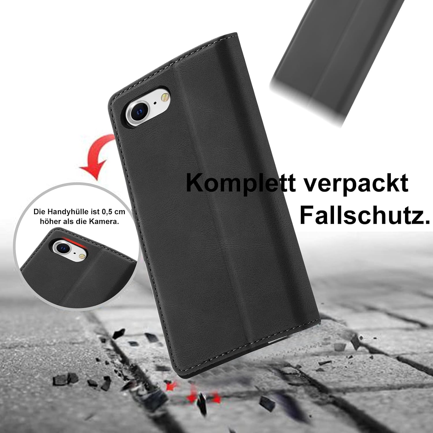 Detalle 2 de iPhone SE 2022/8/7 Hülle Schwarz 4,7