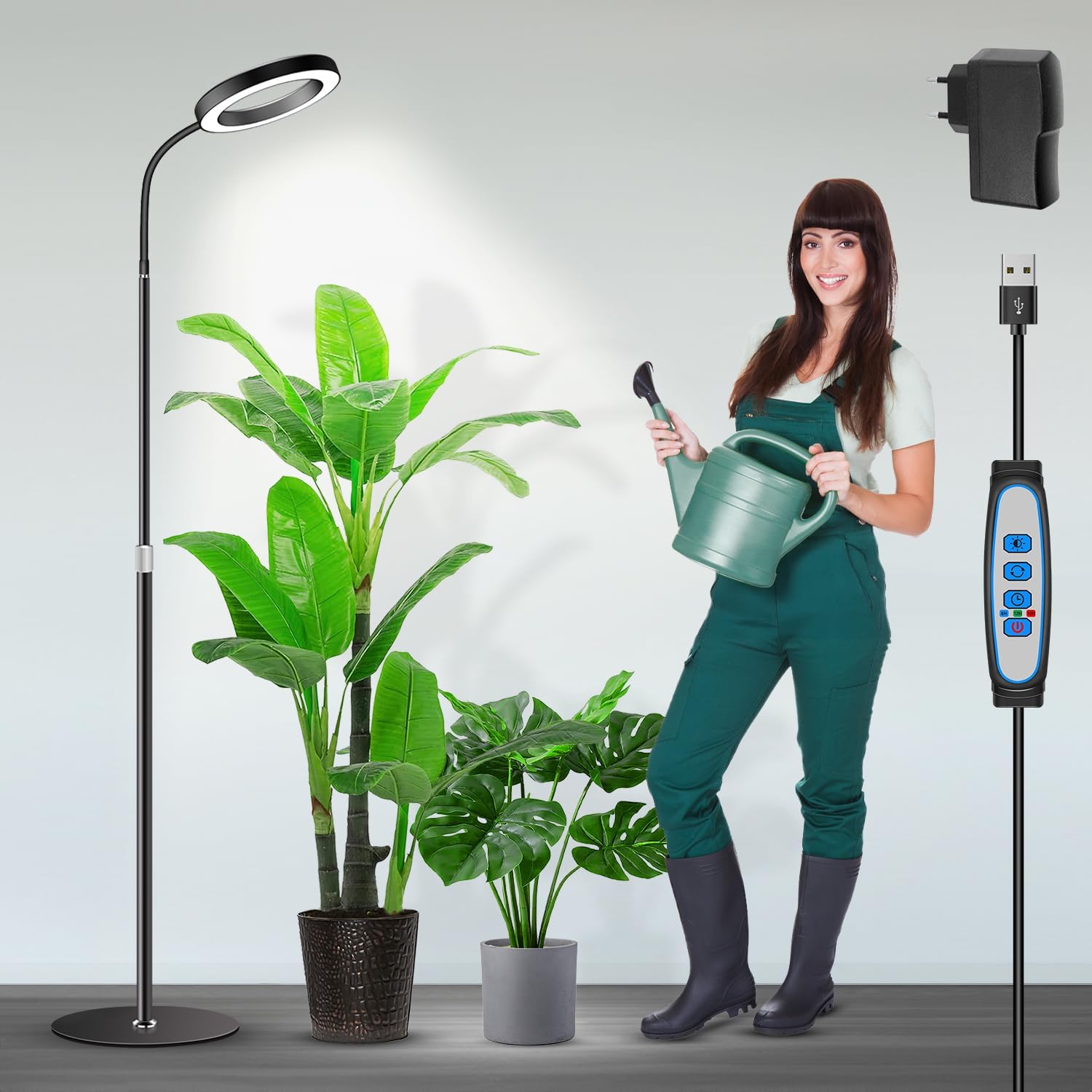 Detalle de Garpsen Pflanzenlampe 58–170 cm 🌱