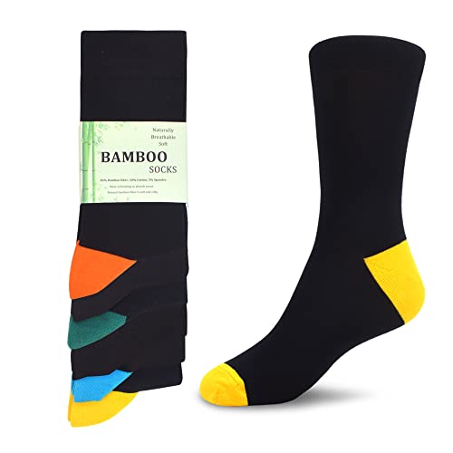 Detalle de WeciBor Men's Bamboo Smart Breathable Soft Casual Socks 6-Pack (Size 12-14)