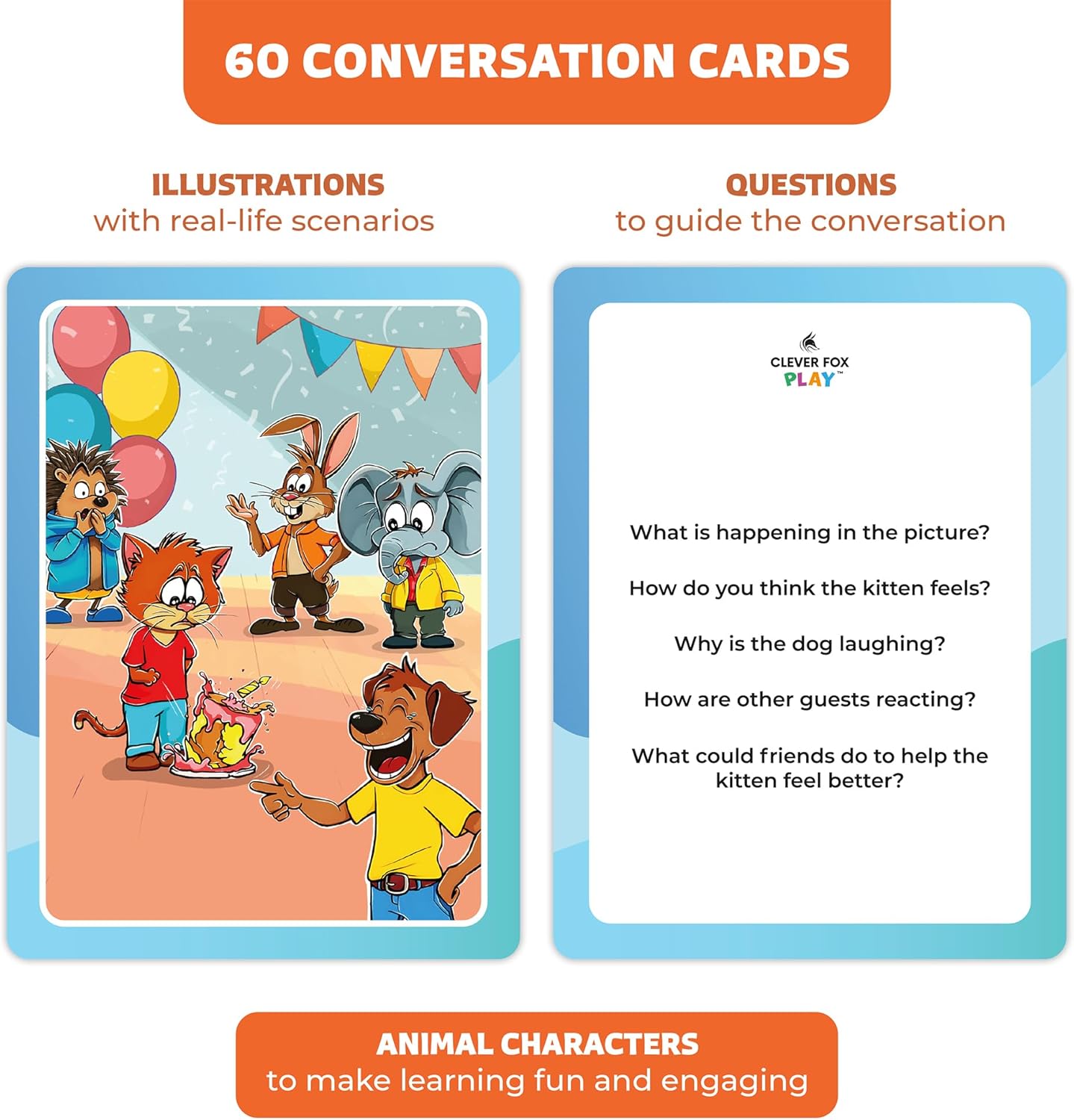 Detalle de Who What Why Conversation Cards Ages 4+ 🎲