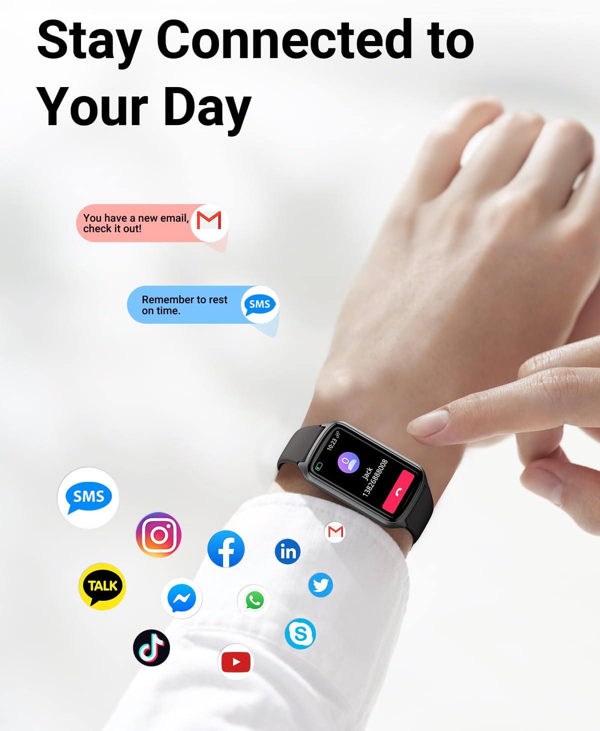 Detalle de Amzhero Health Fitness Tracker with 24/7 Heart Rate and 5ATM Waterproof