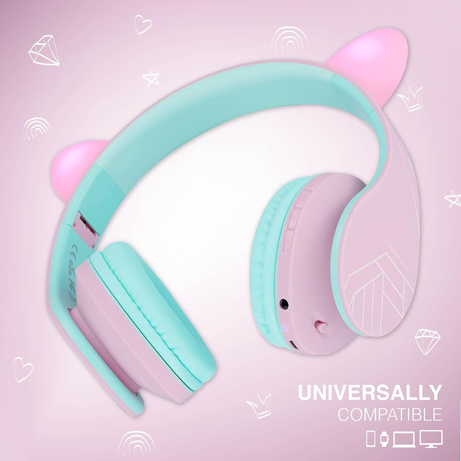Detalle 2 de PowerLocus P2 Kids wireless headphones 85 dB