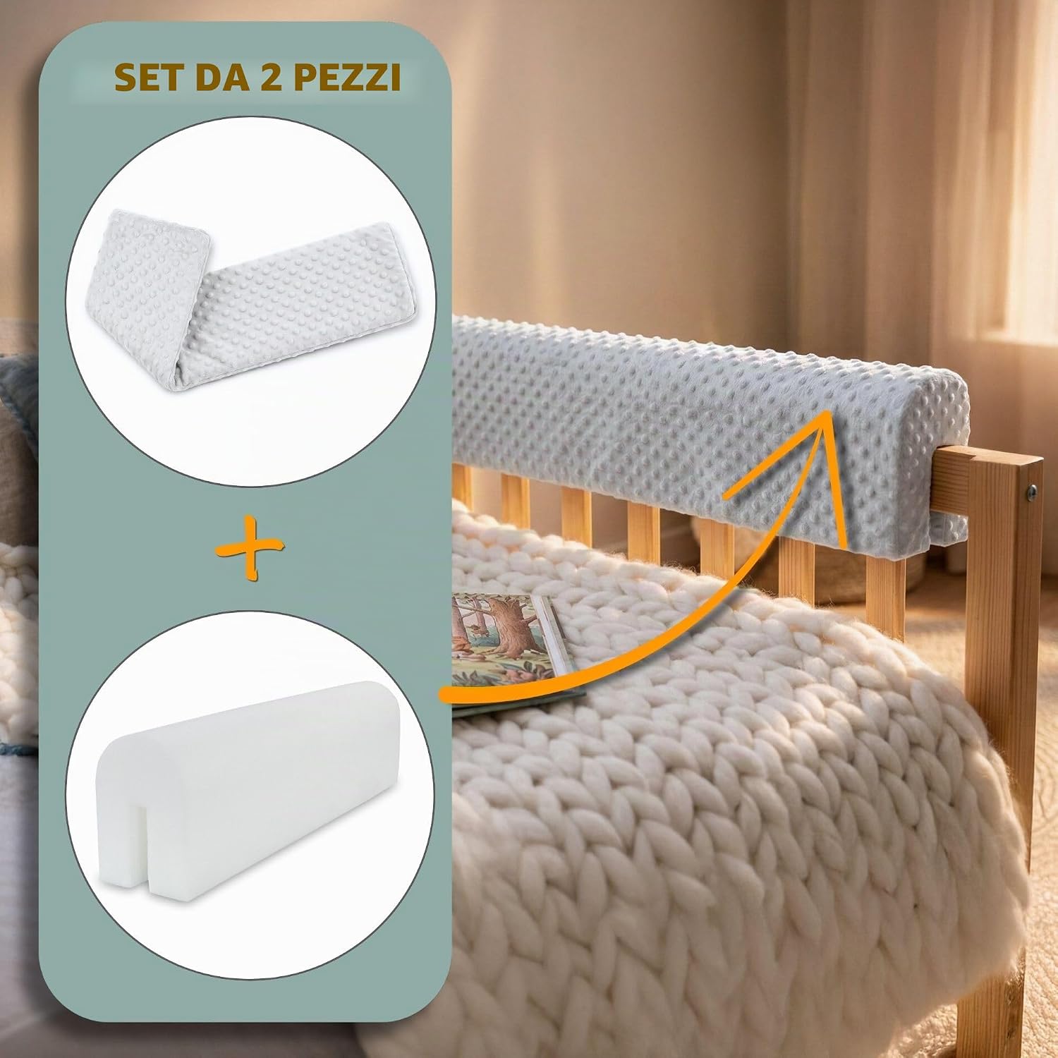 Thumbnail 3 de Totsy Baby Paracolpi Lettino Neonato antisoffoco 120 cm – Protezione bordi letto e culla