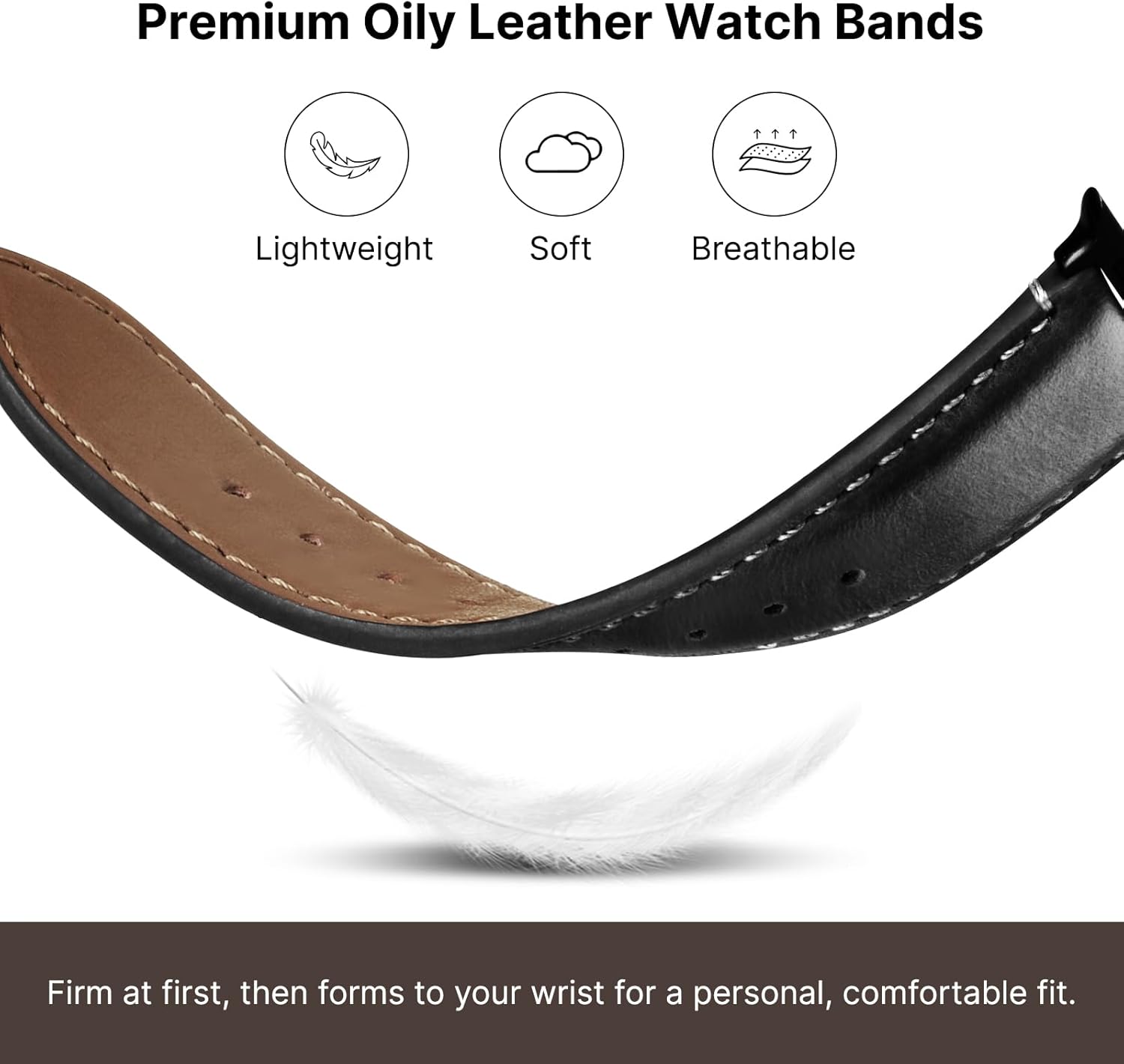 Thumbnail 3 de Fullmosa leather Apple Watch strap 42-46mm