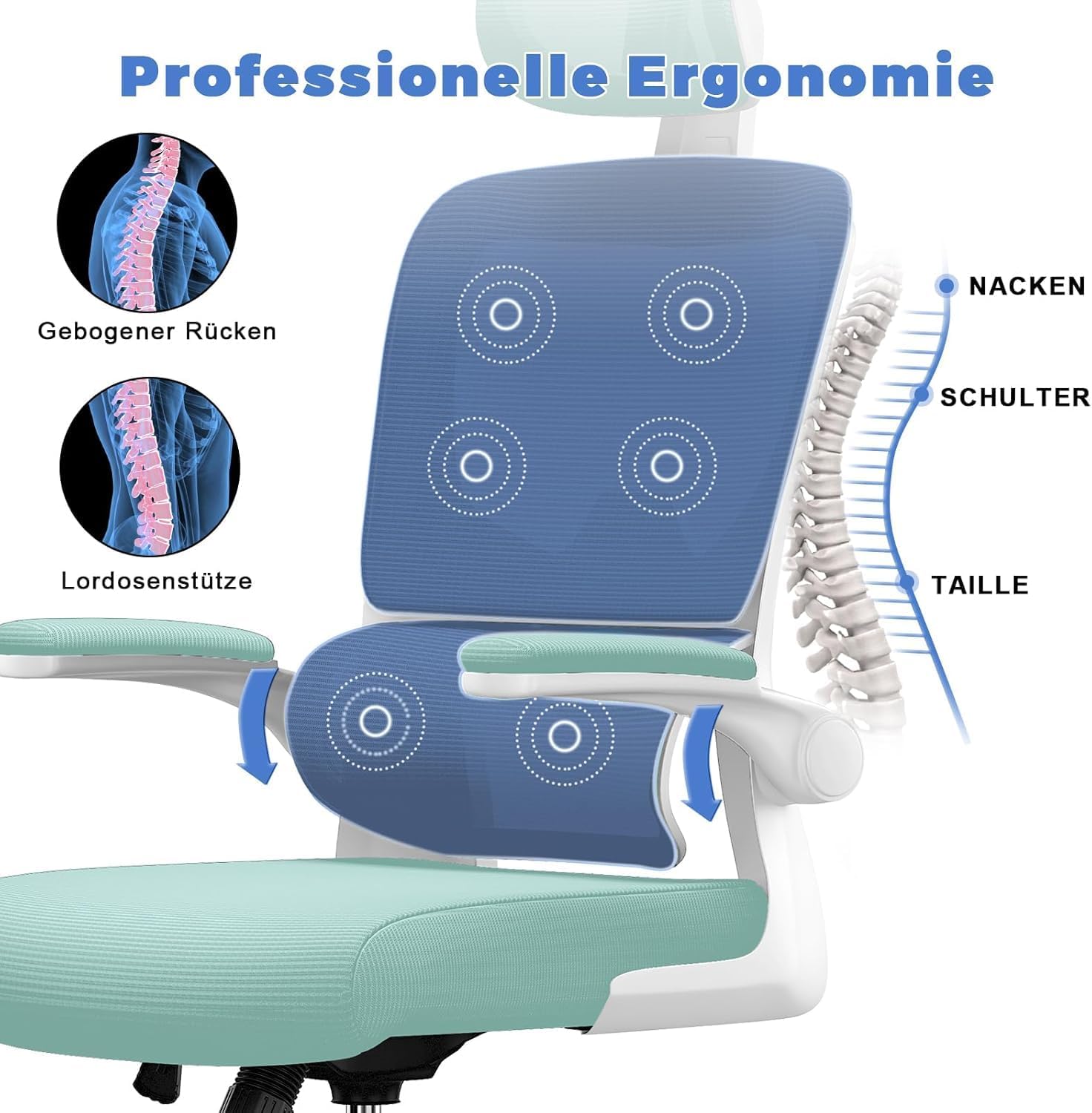 Detalle de naspaluro Ergonomischer Bürostuhl 120°