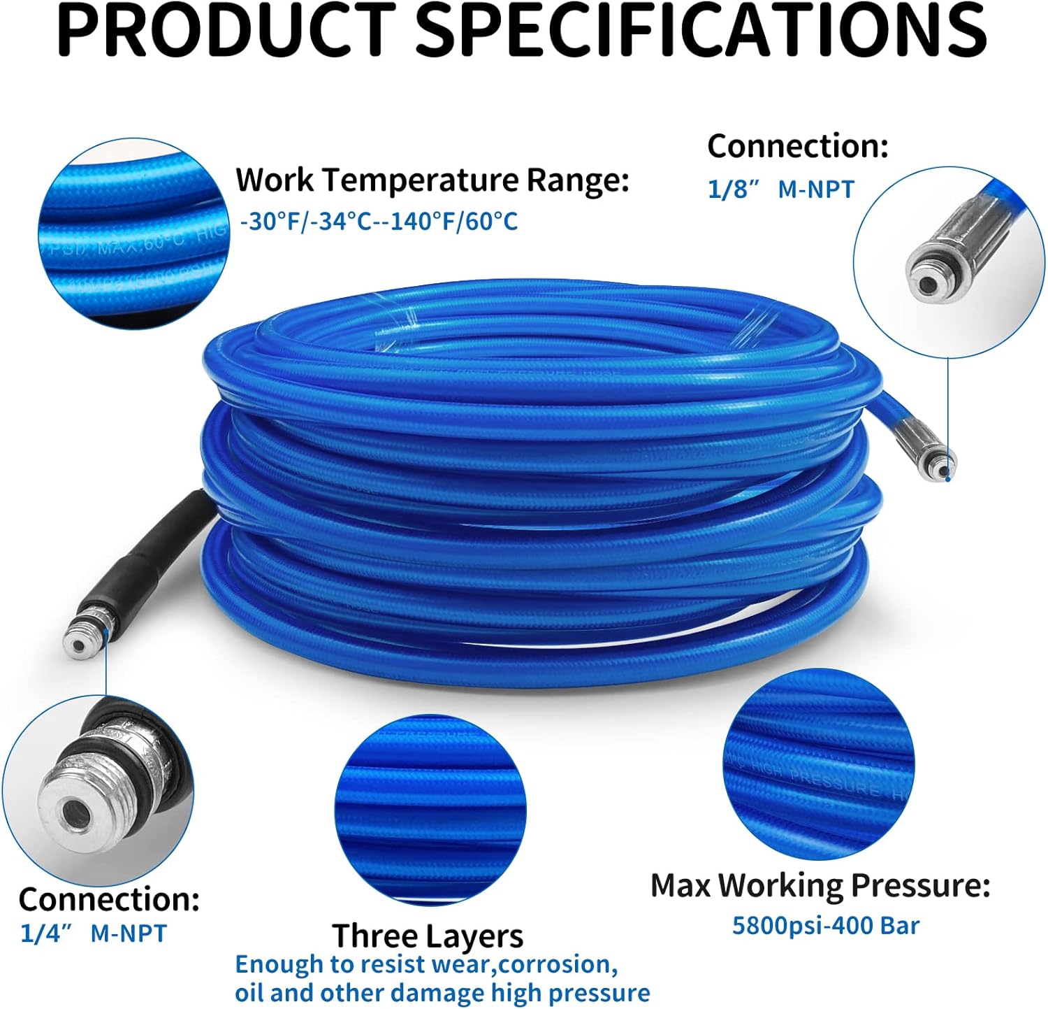 Thumbnail 1 de 30M Drain Jetting Hose 3000 PSI