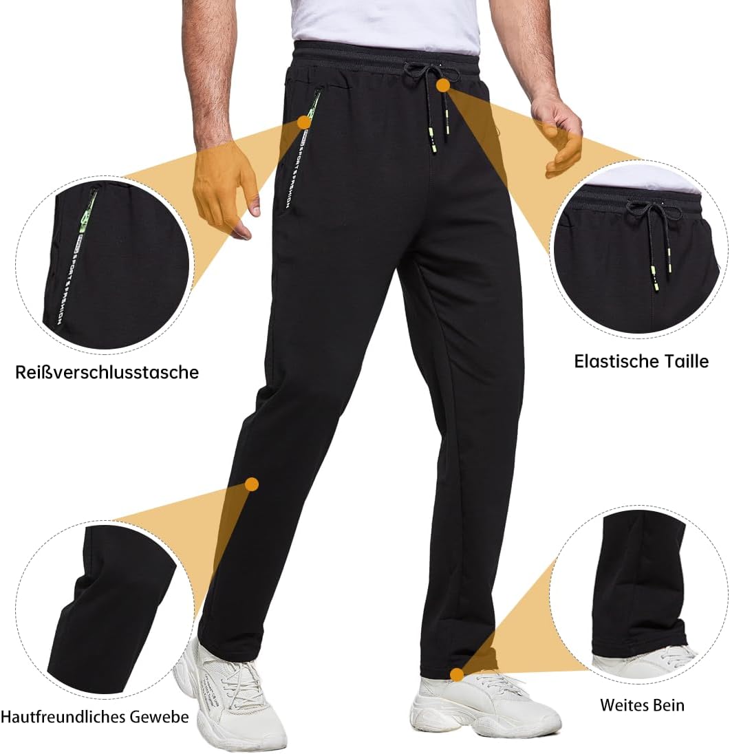 Thumbnail 3 de ZOXOZ Jogginghose für Herren aus Baumwolle mit Reißverschluss-Taschen und Kordelzug