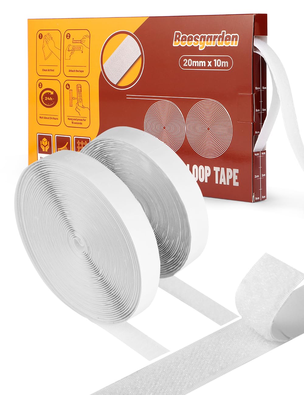 Detalle de Beesgarden Heavy Duty Hook and Loop Adhesive Tape (20mm x 10m) with Dispenser